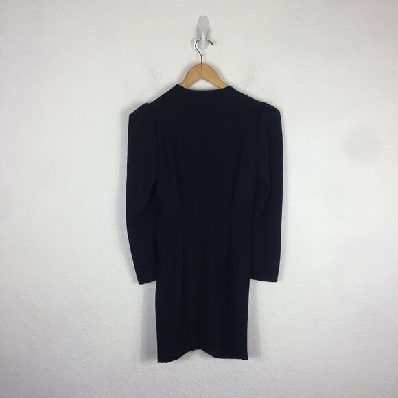 IRO Robiela Black Deep Plunge Puff Sleeve Mini Dress Size Small - Picture 10 of 11